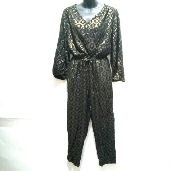 black and gold womens jumpsuit